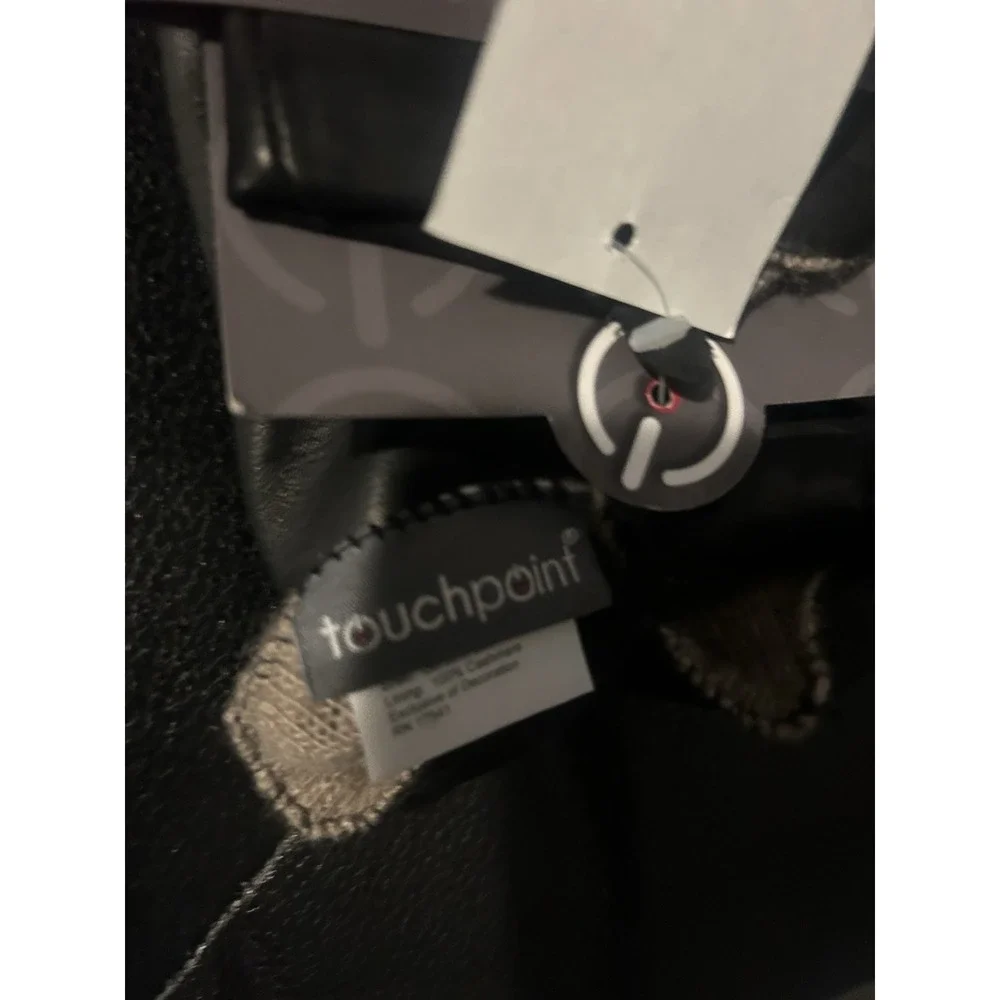 Touchpoint Smart Gloves Black Size  L Leather With Cashmere Lining NWT